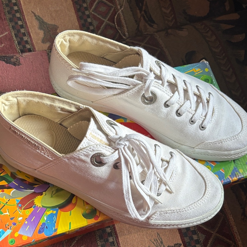 Havaianas White Canvas Sneakers